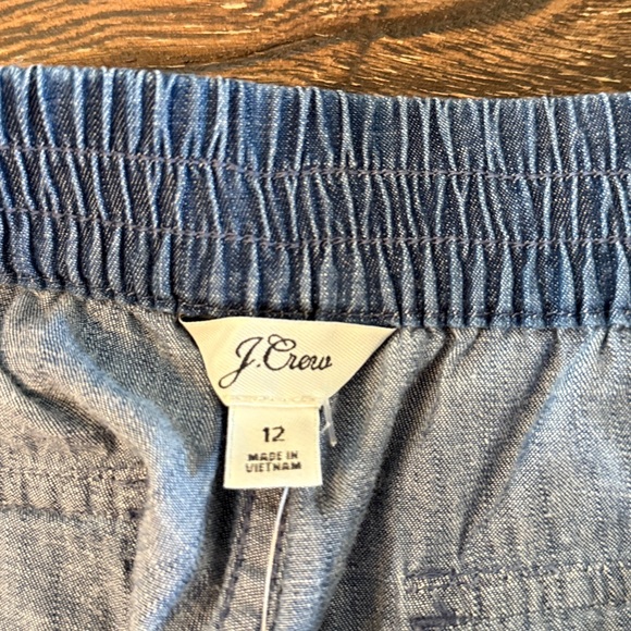 J.Crew Seaside Cropped High-Rise Chambray Pants Jeans AJ459 Indigo Size 12 - Picture 5 of 8